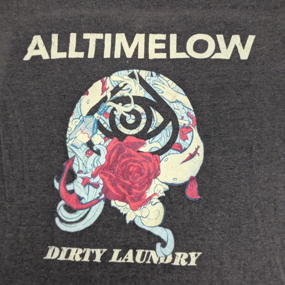 All Time Low Dirty Laundry Band Grey Tee With Bold Graphics Size Medium - Picture 1 of 8